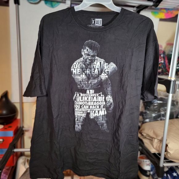 Muhammad Ali Fighter Words Graphic Tee Black Short Sleeve - Size 3XL - Picture 2 of 4